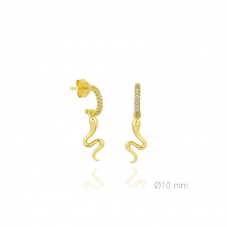 Pendientes de Plata de Ley y circonita