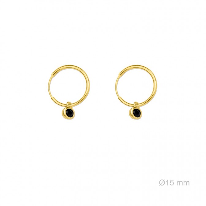 Pendientes de Plata de Ley y circonita