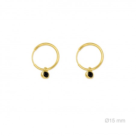 Pendientes de Plata de Ley y circonita