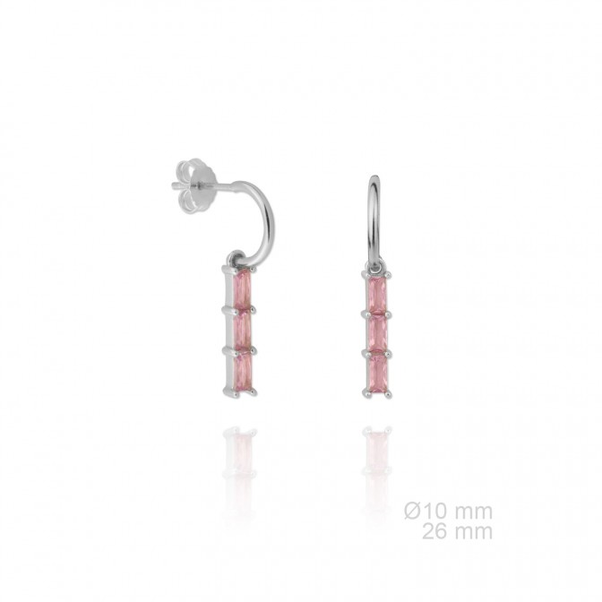 Pendientes de Plata de Ley con circonita