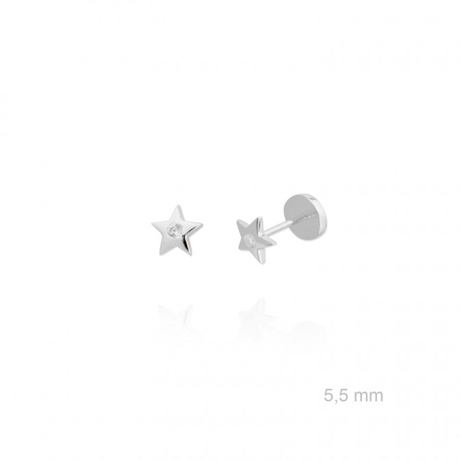 Pendientes de Plata de Ley y circonita