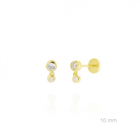 Pendientes de Plata de Ley y circonita