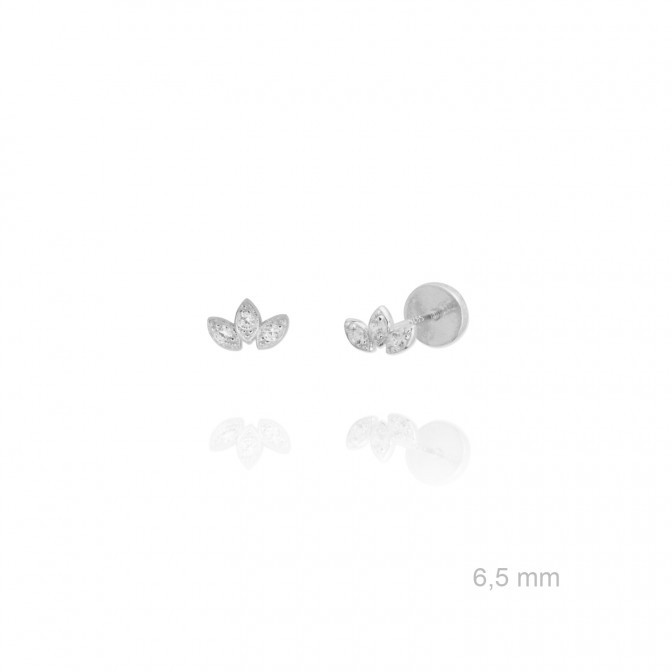 Pendientes de Plata de Ley y circonita