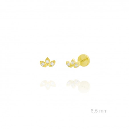 Pendientes de Plata de Ley y circonita