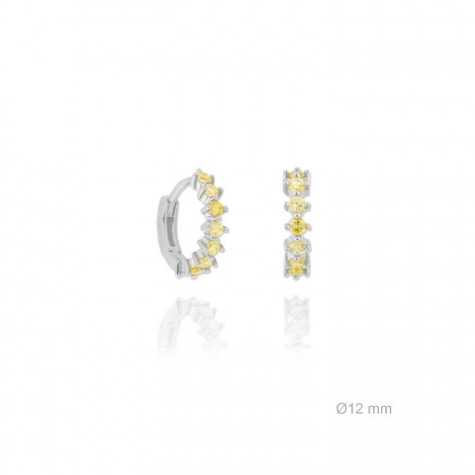 Pendientes de Plata de Ley y circonita