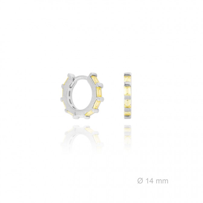 Pendientes de Plata de Ley y circonita