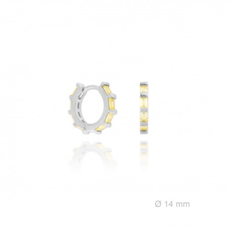 Pendientes de Plata de Ley y circonita