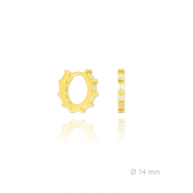 Pendientes de Plata de Ley y circonita