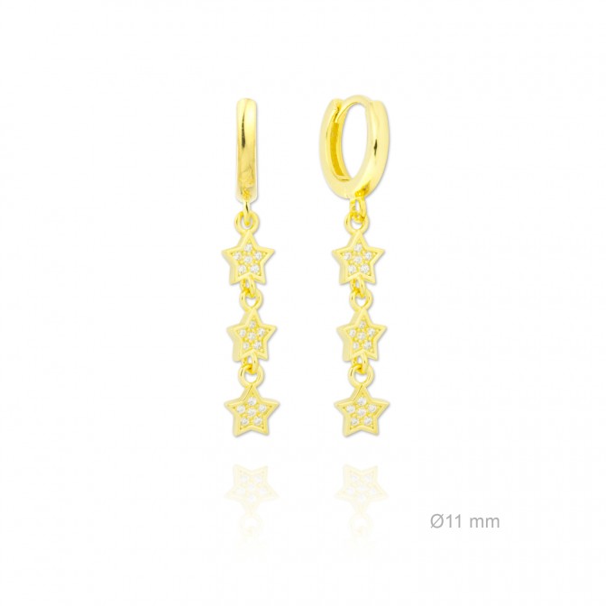 Pendientes de Plata de Ley y circonita