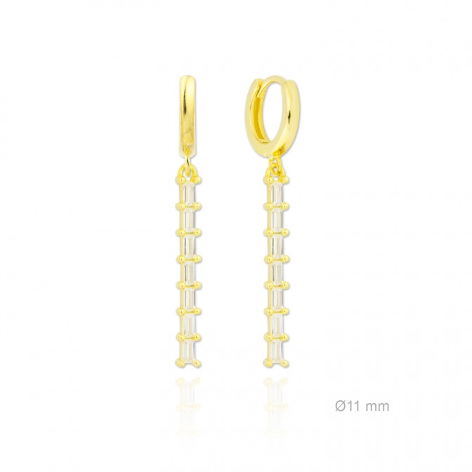 Pendientes de Plata de Ley y circonita