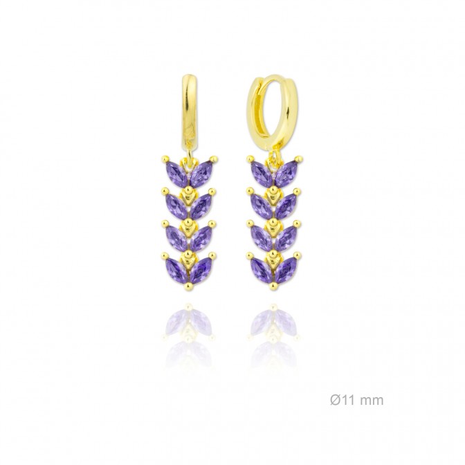 Pendientes de Plata de Ley y circonita