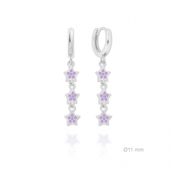 Pendientes de Plata de Ley y circonita