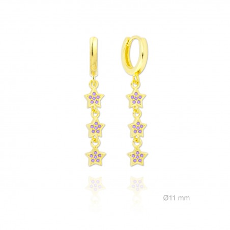 Pendientes de Plata de Ley y circonita