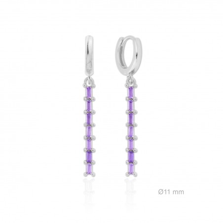 Pendientes de Plata de Ley y circonita