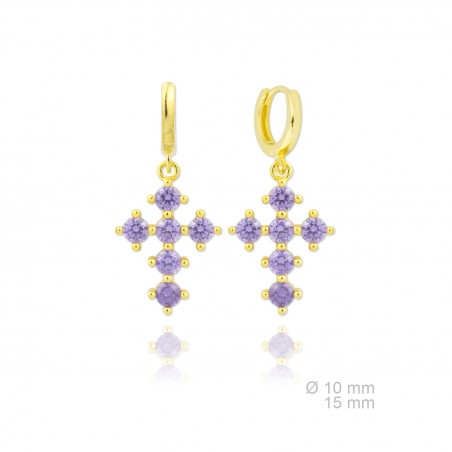 Pendientes de Plata de Ley y circonita