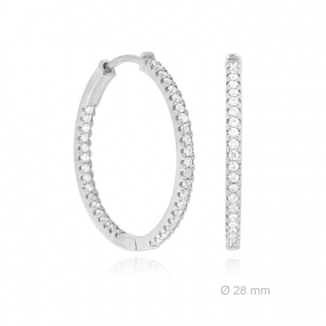 Aros de Plata de Ley y circonita | Ø28mm