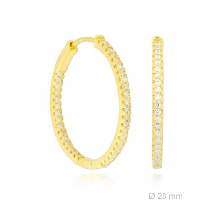 Aros de Plata de Ley y circonita | Ø28mm