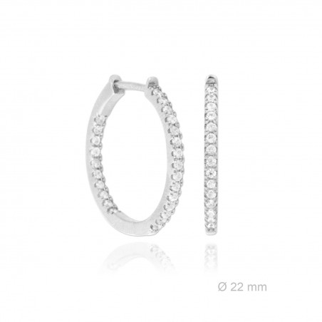 Aros de Plata de Ley y circonita | Ø22mm