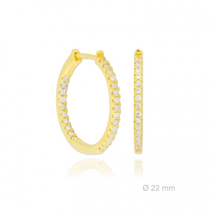 Aros de Plata de Ley y circonita | Ø22mm