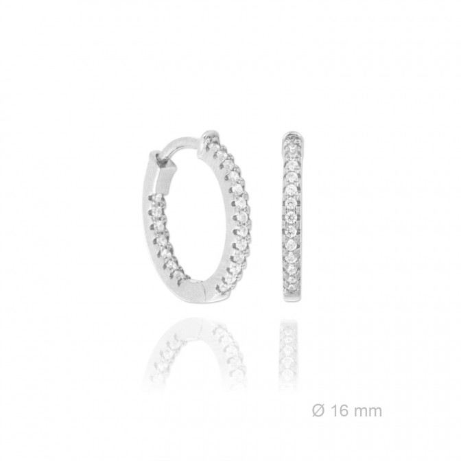 Aros de Plata de Ley y circonita | Ø16mm