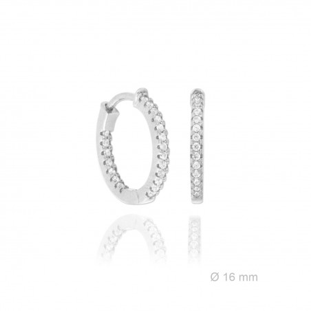 Aros de Plata de Ley y circonita | Ø16mm