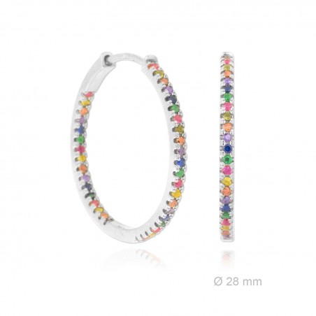 Aros de Plata de Ley y circonita | Ø28mm
