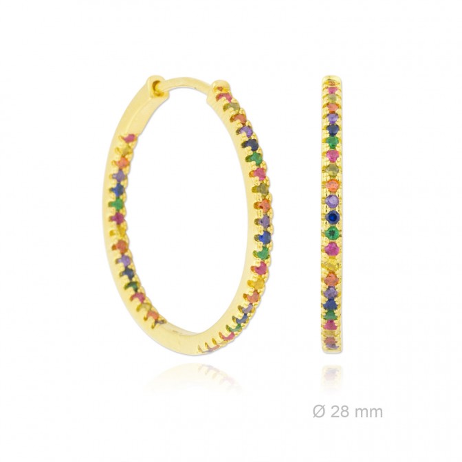 Aros de Plata de Ley y circonita | Ø28mm