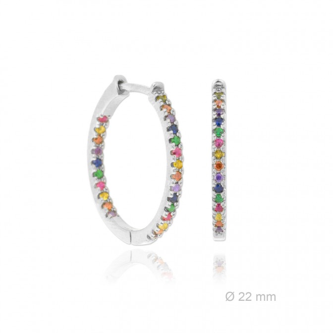 Aros de Plata de Ley y circonita | Ø22mm