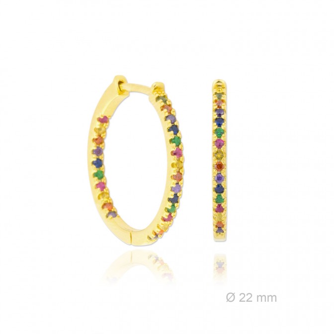 Aros de Plata de Ley y circonita | Ø22mm