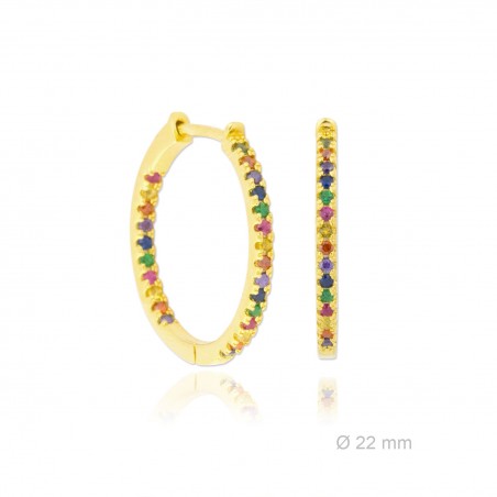 Aros de Plata de Ley y circonita | Ø22mm