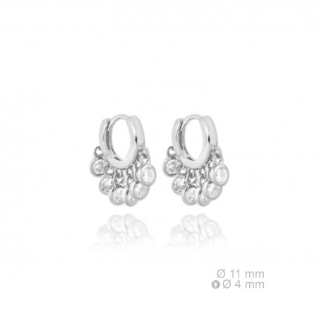 Pendientes de Plata de Ley y circonita