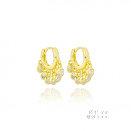 Pendientes de Plata de Ley y circonita