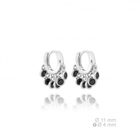 Pendientes de Plata de Ley y circonita