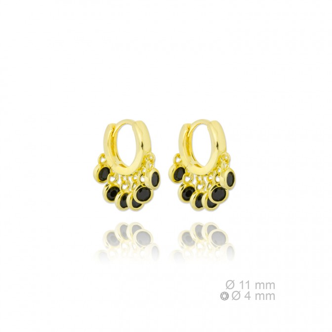 Pendientes de Plata de Ley y circonita