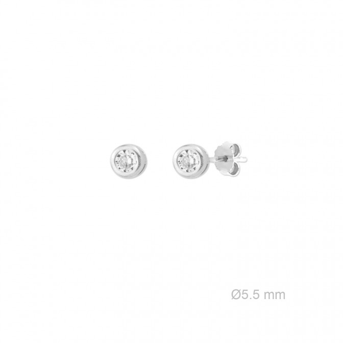 Pendientes de Plata de Ley y circonita de 5.5mm