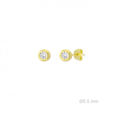 Pendientes de Plata de Ley y circonita de 5.5mm