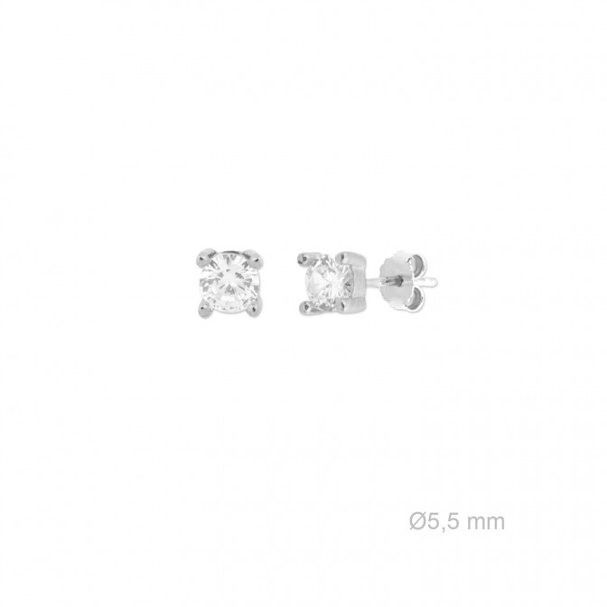 Pendientes de Plata de Ley y circonita de 5.5mm