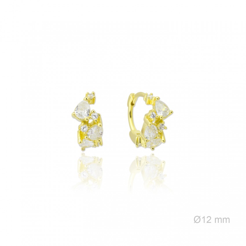 Pendientes de Plata de Ley y circonitas