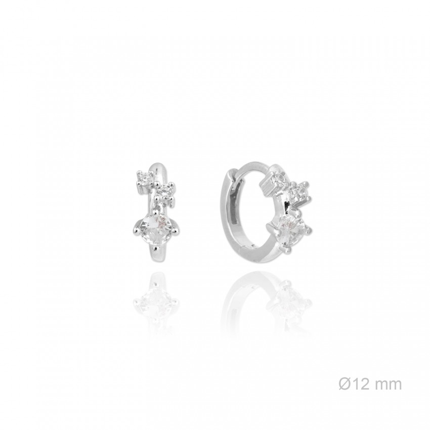 Pendientes de Plata de Ley y circonitas