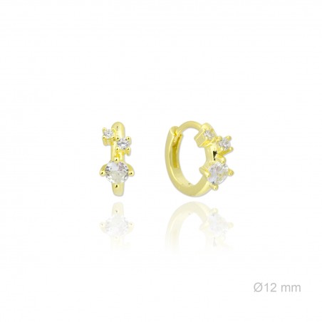 Pendientes de Plata de Ley y circonitas