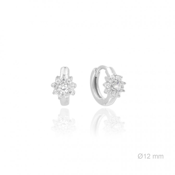 Pendientes de Plata de Ley y circonitas