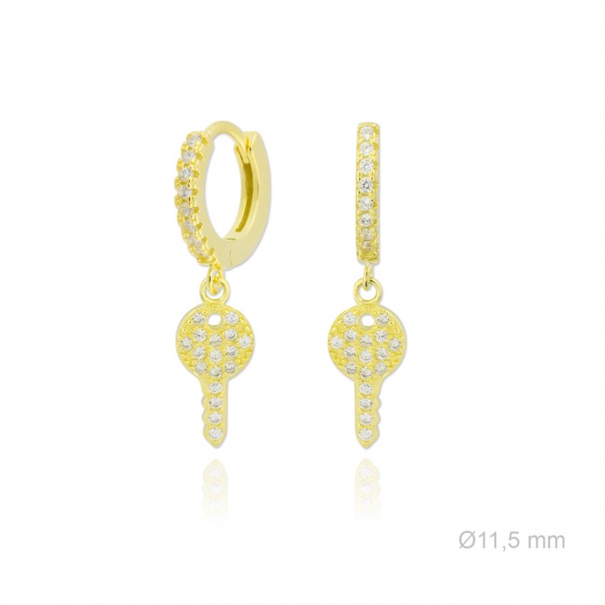 Pendientes de Plata de Ley y circonitas