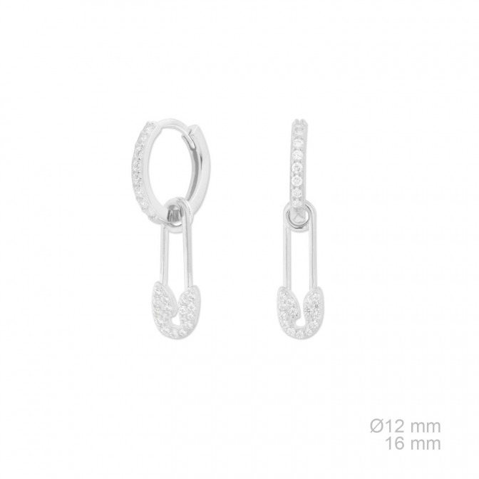 Pendientes de Plata de Ley con circonitas