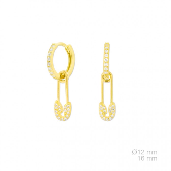 Pendientes de Plata de Ley con circonitas