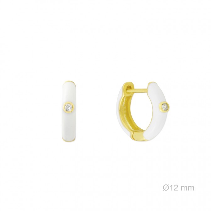 Pendientes de Plata de Ley y circonita