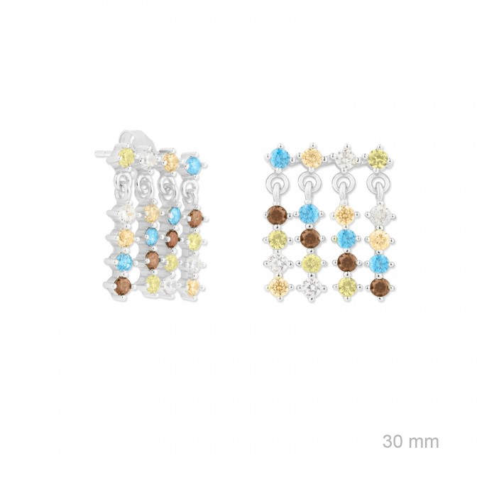 Pendientes de Plata de Ley con circonitas