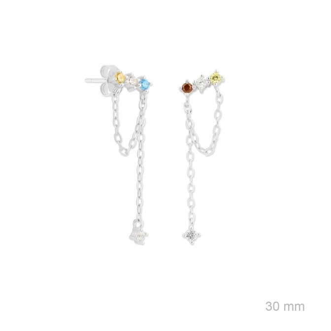 Pendientes de Plata de Ley con circonitas