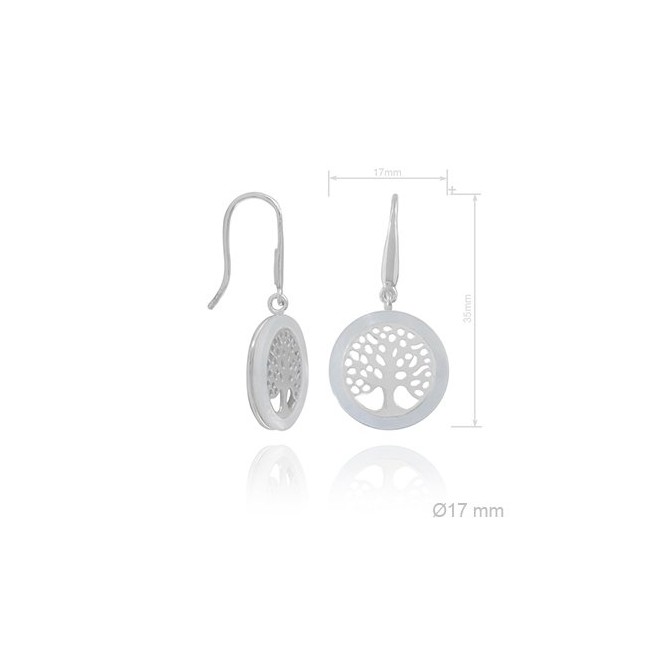 Pendientes de Plata de Ley y nácar