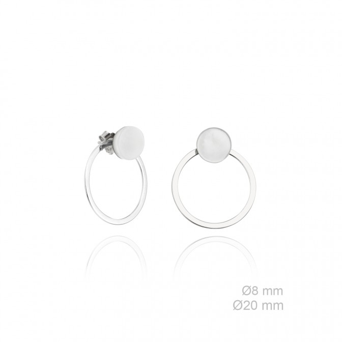 Pendientes de Plata de Ley y nácar