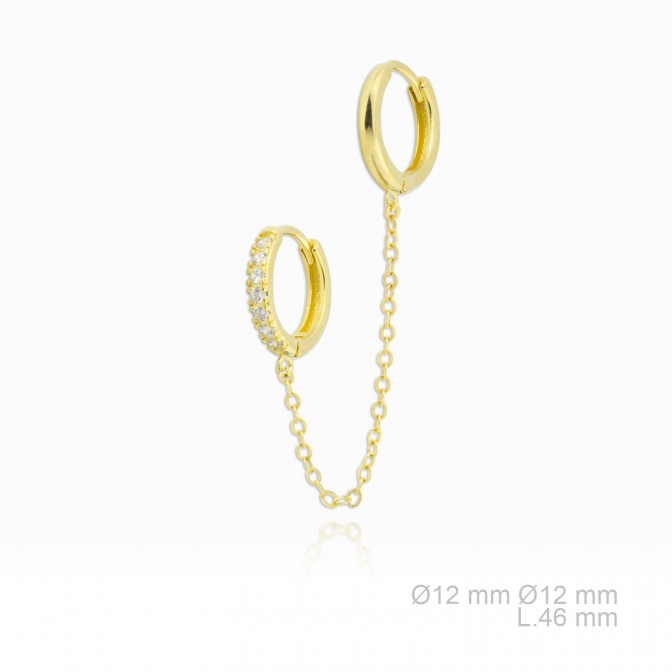 Pendientes de Plata de Ley y circonita